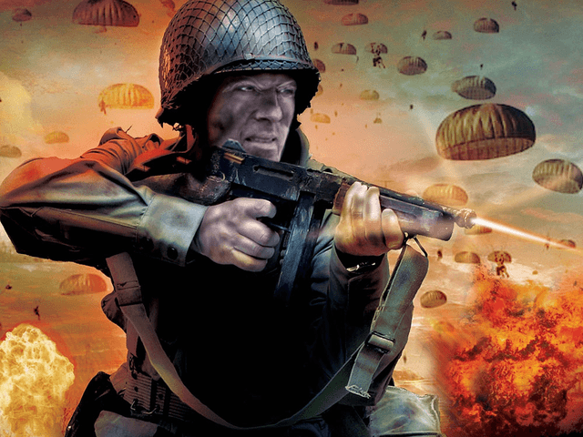 Combat Elite: WWII Paratroopers title screen for Xbox